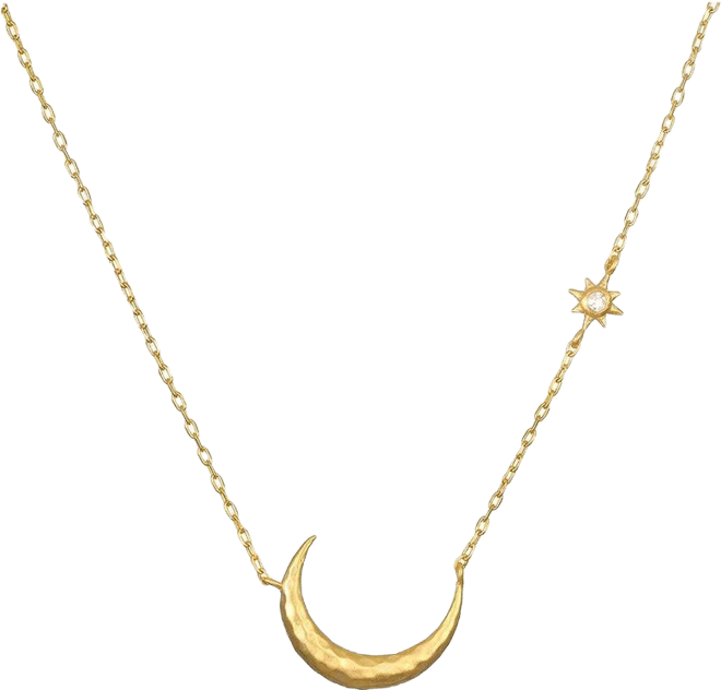 Ethereal Guide Moonstone Moon and Star Necklace
