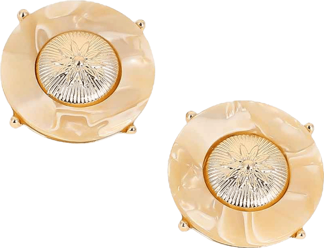 Women's The Tortoiseshell-Medallion Stud Earrings