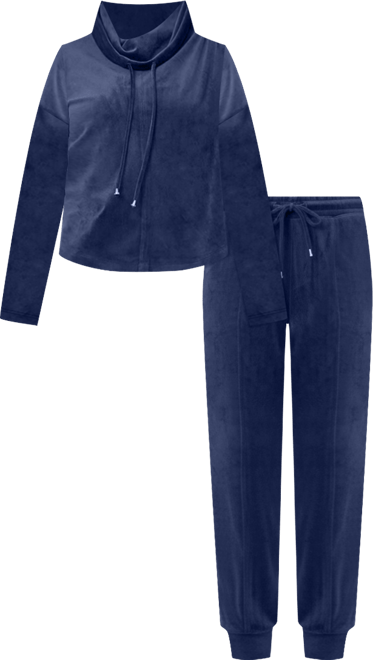 Women's Velour Cowlneck Jogger Set