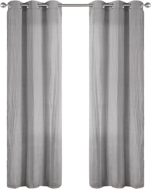 Grommet Broomstick Crush Curtains Pair, 38"X63"