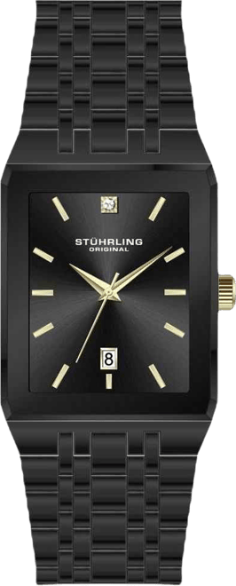 4084 Modern Rectangular Bracelet Watch – Sunray Dial, Date Display, Slim Stainless Design