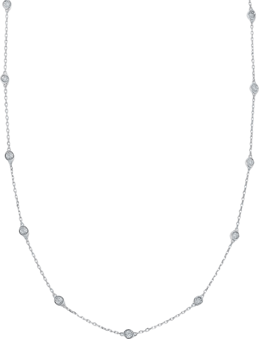 Effy Diamond Bezel 18" Statement Necklace (1/4 ct. t.w.) in Sterling Silver