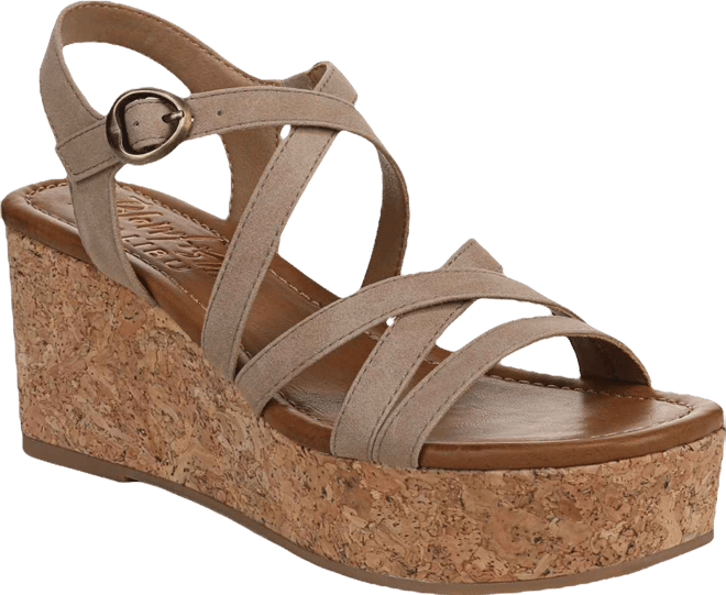 Women's Aurora Open Square Toe Strappy Wedge Sandals