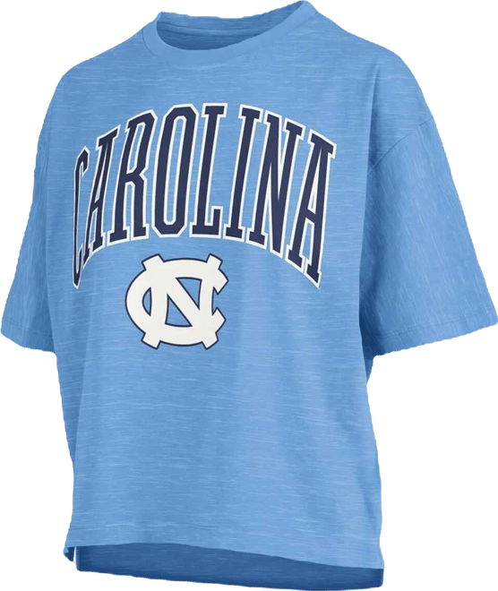 Women's Carolina Blue North Carolina Tar Heels Nelson Arch Over Logo Waist Length Oversized Slub T-Shirt