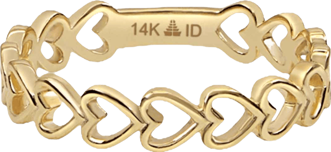 Sweet Heart Ring in 14K Gold, Size 6, approx. 1.6 grams.