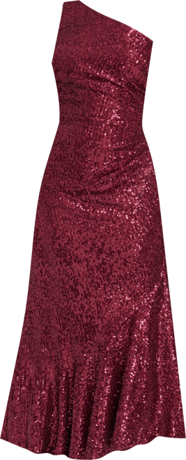 Petite One-Shoulder Sequin High-Low Dress