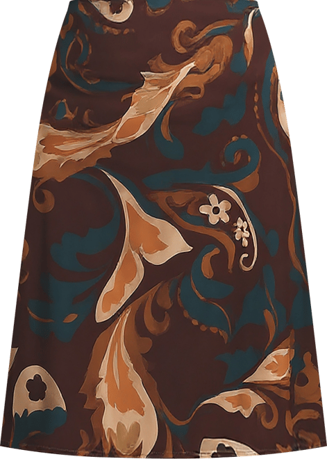 Plus Size Elastic Waist Midi Skirts