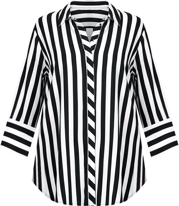 Women's Linear Longline Stripe Shirt