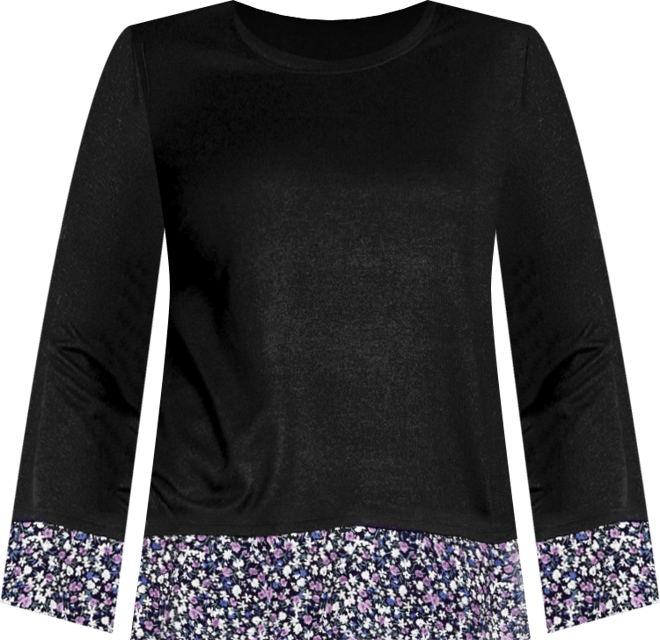 Women's Hacci Chiffon Print Top