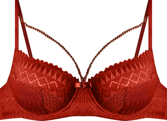 Women's Chain Detail Lace Bra