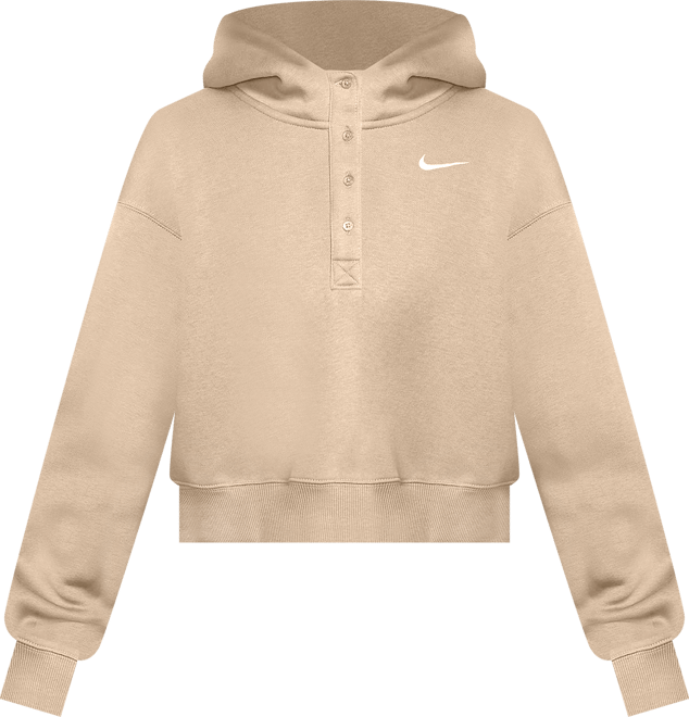 Nike Sportswear Phoenix Fleece Felpa corta oversize serafino con cappuccio – Donna