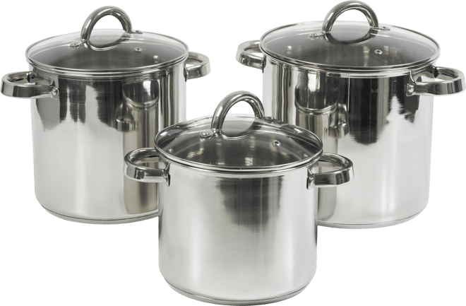 Stainless Steel 3-Pc. Stock Pot Set