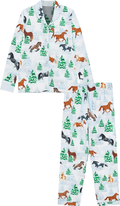 Men's Hepburn Gingham Navy Long Pj Set