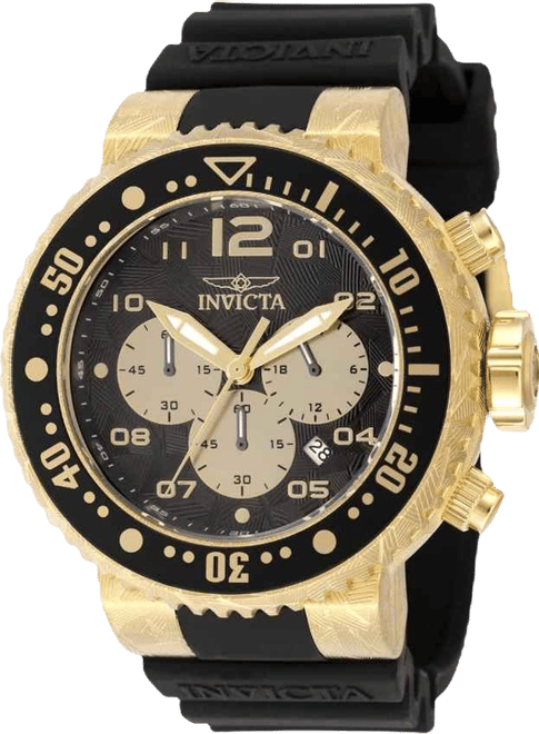 Men's 48619 Pro Diver Quartz VD53 Gold, Black Dial Watch