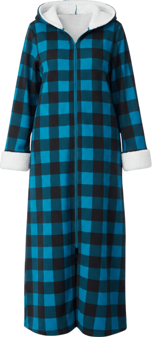 Women's Plus Size Sherpa-Lined Long Hooded Robe