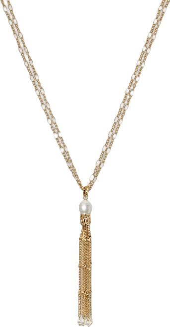 Imitation Pearl Chain Tassel Lariat Necklace, 36" + 3" extender, Macy's Exclusive