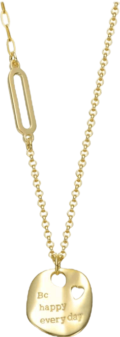 14K Gold Plated Cutout Pendant with Daily Joy Message