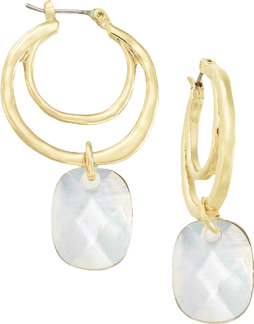 Mother-of-Pearl Charm Double-Row Hoop Earrings, Macy's Exclusive