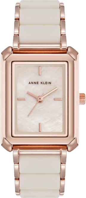 Women's Quartz Casual Rectangular Rose Gold-Tone Metal Alloy Bracelet Watch, 26mm