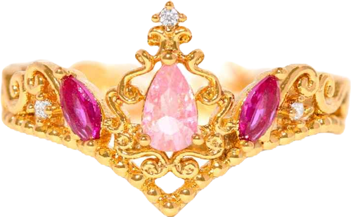 Disney Princess Sleeping Beauty Aurora Crystal Gold Plated Rings