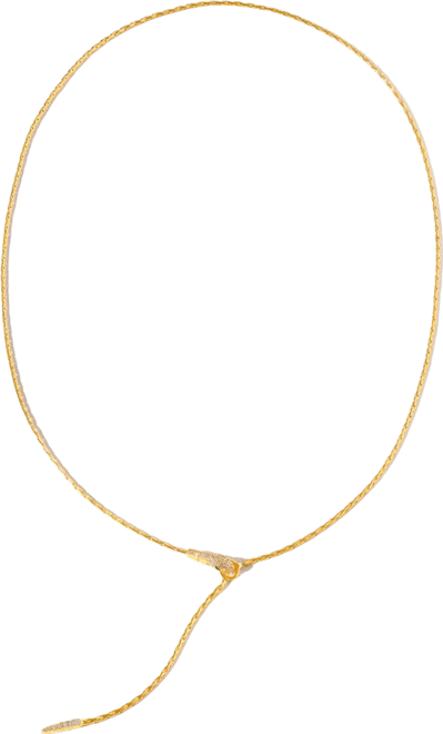Crystal Viper Y Drop Gold Plated Necklace