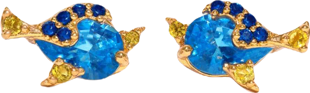 Crystal Gold Plated Pixar Finding Nemo Dory Stud Earrings