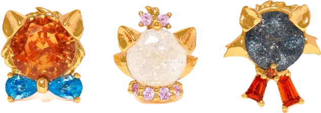 Crystal Multi-Color Disney The Aristocats Stud Set