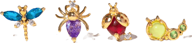 Crystal Multi-Color Bug Me Stud Set