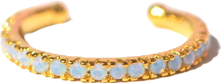 Crystal Milkyway Gold Plated Cuff Earrings
