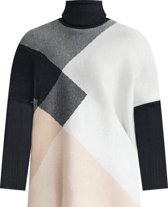 Women's T-Neck Long Sleeve Pull-On Sweater