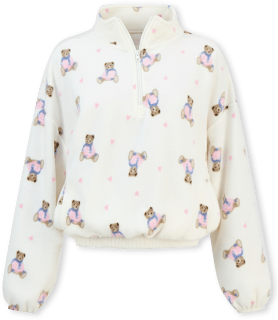 Juniors' Polar Fleece Quarter-Zip Sweatshirt