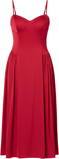 Women's Stretch Sweetheart Neck Midi Dress