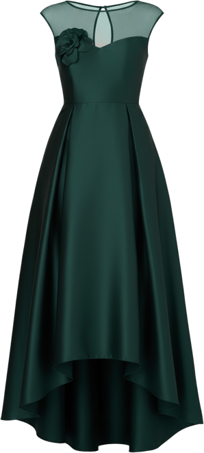 Women's Boat Neck Floral Mesh Dress