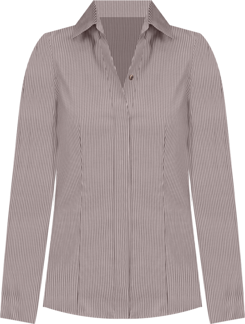 Women's Pinstripe Fitted Straight-Sleeve Top