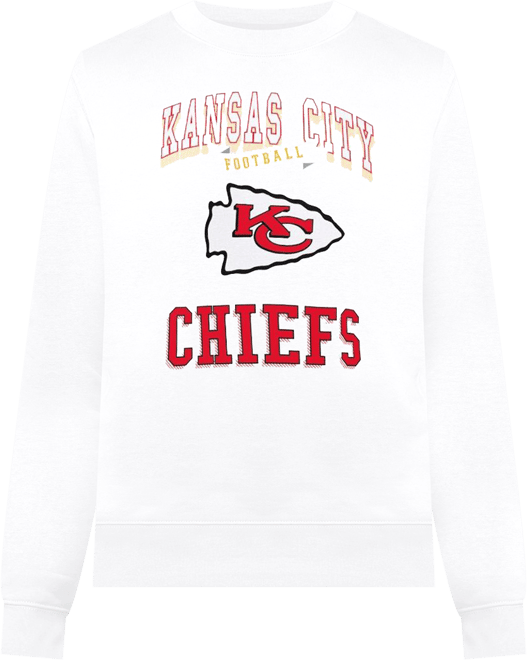 Women's White Kansas City Chiefs Team Logo Graphic Tri-Blend Pullover Sweatshirt