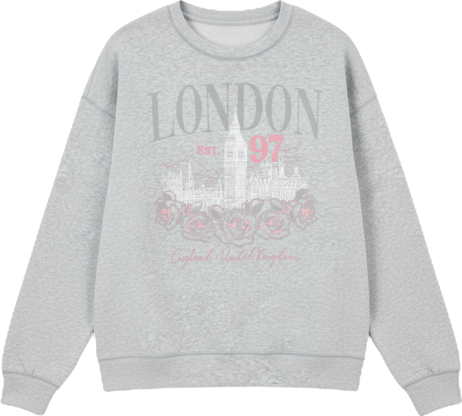 Juniors' London Rose Crewneck Sweatshirt