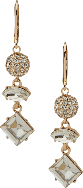 Glass Stone Fireball Linear Earrings