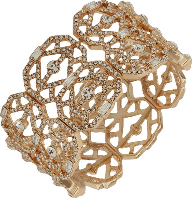 Glass Crystal Stone Mosaic Pave Bangle Bracelet