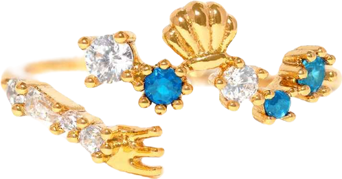 Disney Princess The Little Mermaid Ariel Crystal Gold Plated Rings