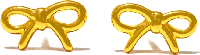 Gold Plated Lil Bow Stud Earrings