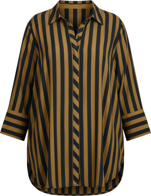 Women's Linear Longline Stripe Shirt