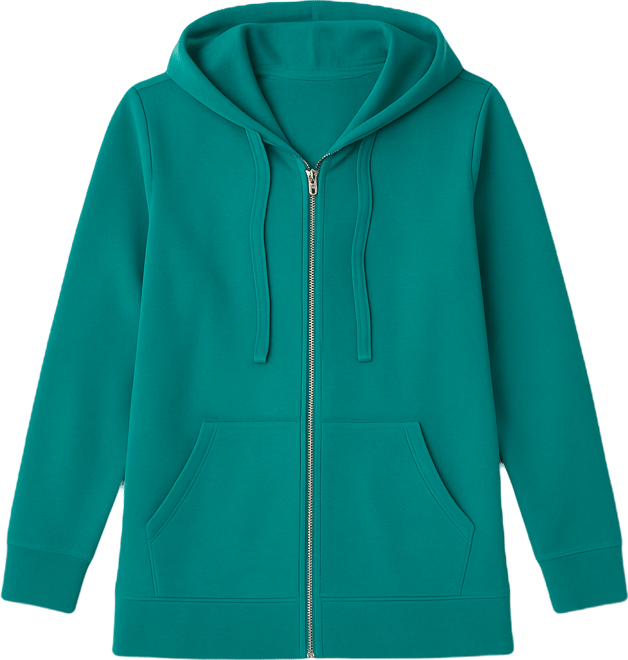 Plus Size Zip Front Tunic Hoodie Jacket