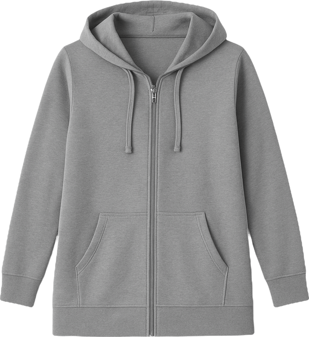 Plus Size Zip Front Tunic Hoodie Jacket