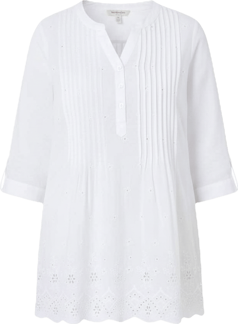 Women's Plus Size Embroidered Pintuck Tunic