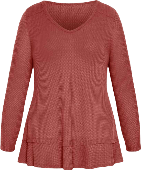 Women's Waffle Ruffle Tunic