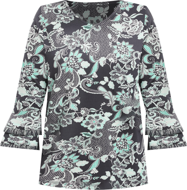 Women's Tiered Ruffle Sleeve Top