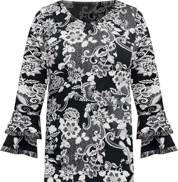 Women's Tiered Ruffle Sleeve Top