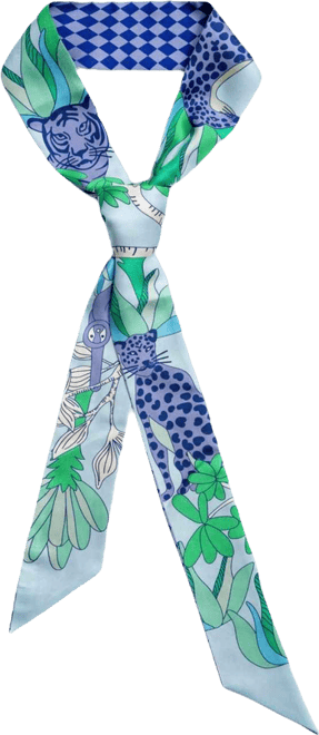 Silk Skinny Scarf Jungle Party