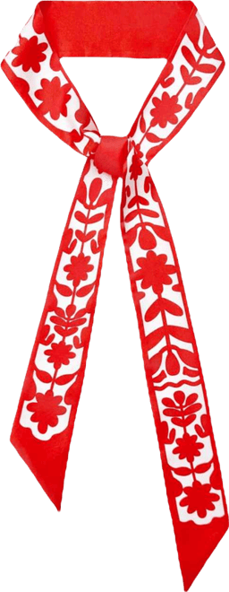 Silk Skinny Scarf Red Blessing