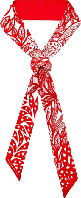 Silk Skinny Scarf Scarlet Tree of Life